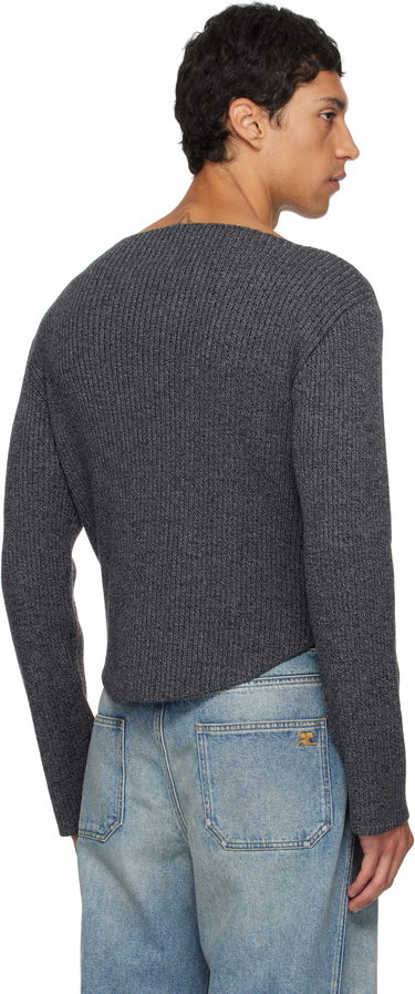 Пуловер Courrèges Courrèges Boatneck Ribbed Wool Sweater Сиво | 325MPU239FI0036, 2