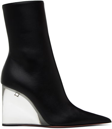 Тренчкот Amina Muaddi Amina Muaddi Pernille Wedge Ankle Boots Черно | PERNILLE HALF GLASS WEDGE NAPPA, 0