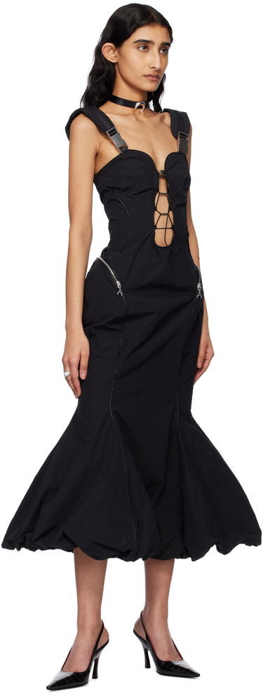 Pокля Marine Serre Marine Serre Recycled Nylon Midi Dress Черно | WDR325A CWOV0041, 3