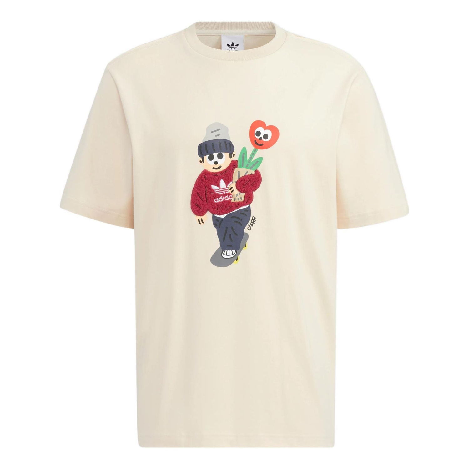 Тениска adidas Originals Originals x Charr Morita Crossover Valentine's Day T-Shirt Бежово | HR3474, 0