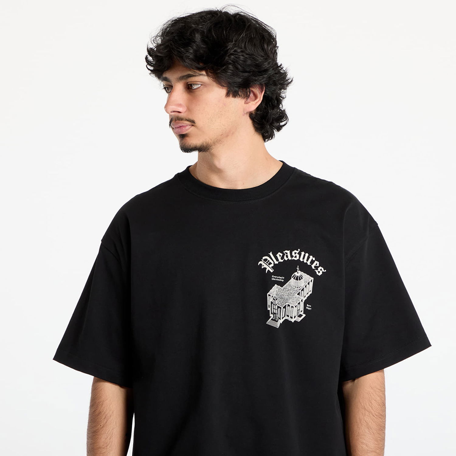 Тениска Pleasures PLEASURES Chapel Heavyweight T-Shirt Черно | P25SU021 BLACK, 1