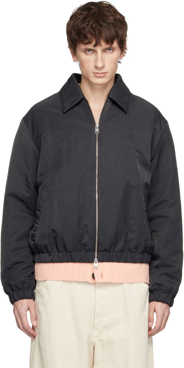 Collared Zip-Up Jacket Ami de Coeur