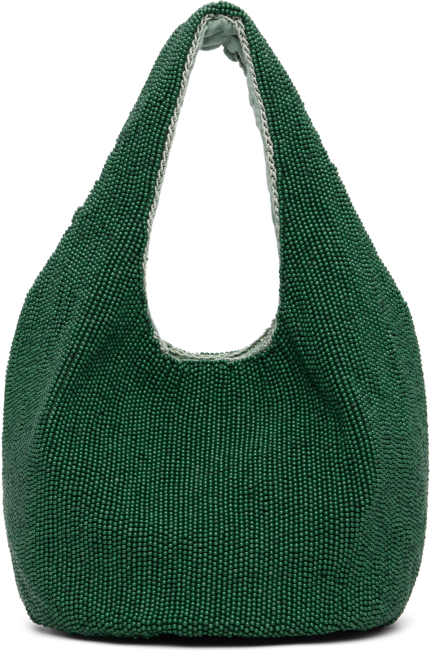 Голяма пазарска чанта JW Anderson Mini Beaded Shopper Tote Зелено | HB0744-FA0469, 0