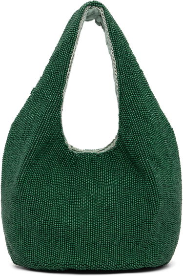Голяма пазарска чанта JW Anderson Mini Beaded Shopper Tote Зелено | HB0744-FA0469, 0