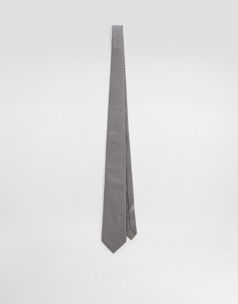 Аксесоари Dolce & Gabbana Dolce & Gabbana Micro-Design Jacquard Tie Сиво | GT147EG0JSBN9845