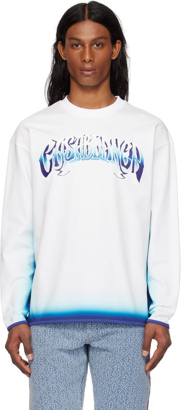 Пуловер Casablanca Casablanca Fade Long Sleeve T-Shirt Бяло | MS25-JTP-350-02, 0