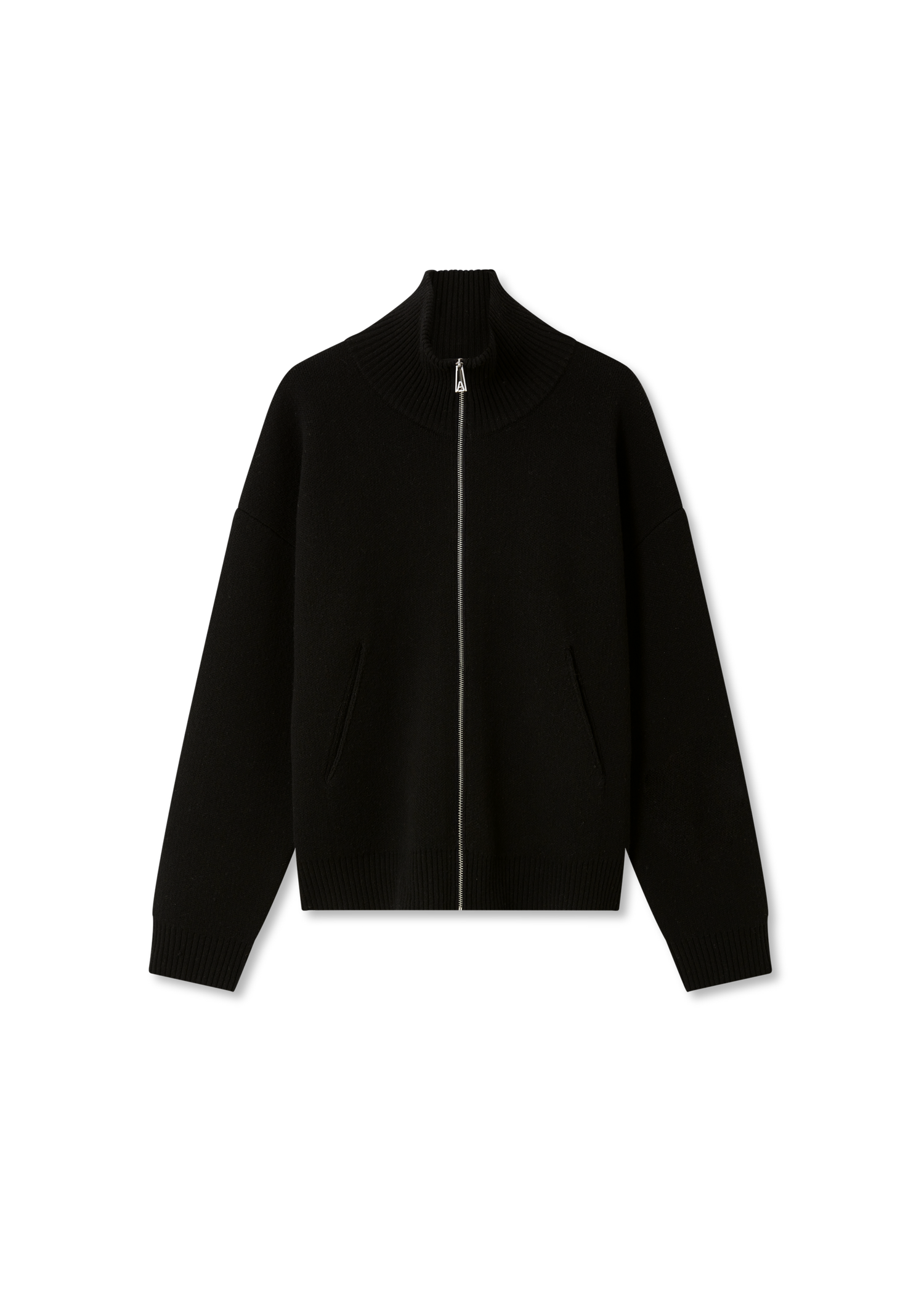 Пуловер AXEL ARIGATO Core Ribbed Collar Zip-Up Sweater with Front Pockets Черно | A2143004, 1