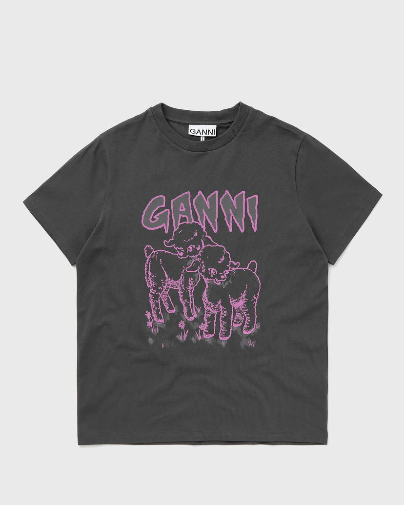 Тениска GANNI Basic Jersey Lambs Relaxed T-shirt Черно | T3993-490