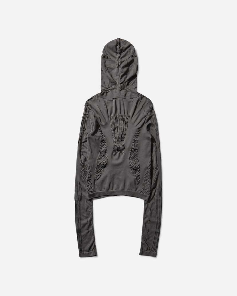 Суитчър ROA Seamless Knit Cropped Hoodie Сиво | RBWW054YA20 GRY0001