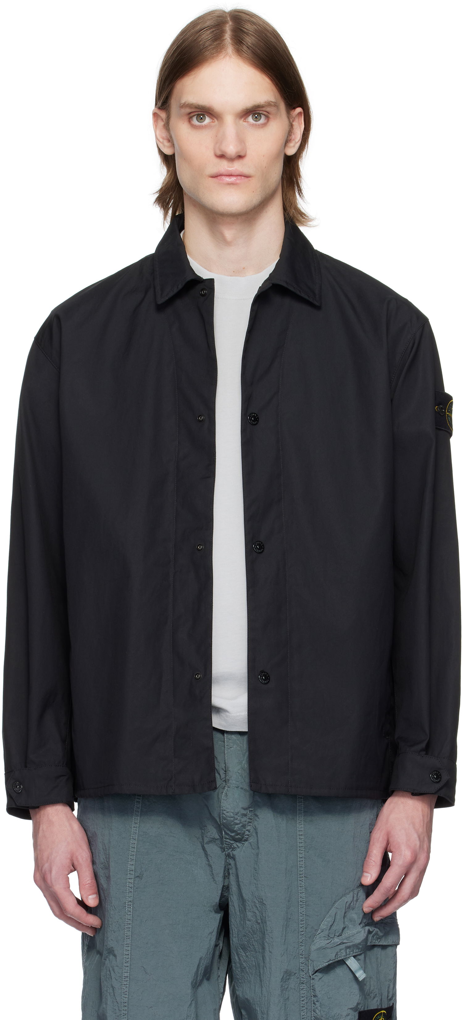 Ветровка Stone Island Stone Island Supima Cotton Canvas Overshirt Черно | K1S15 1200013 S0011, 0