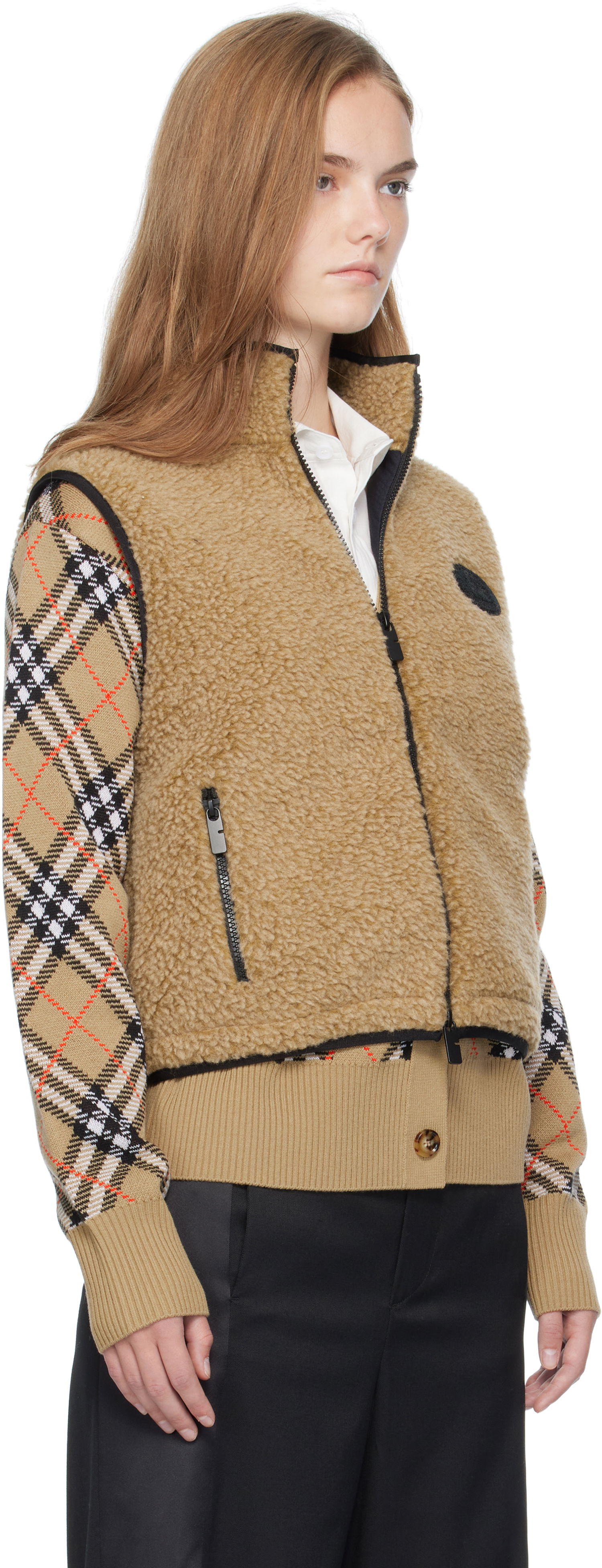 Жилетка Burberry Burberry Cropped Fleece Vest Бежово | 8110159, 1