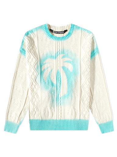 Sprayed Palm Cable Knit Sweat