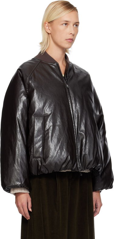 Пухо яке Max Mara Potente Faux-Leather Down Jacket Кафяво | 2525486042600, 1