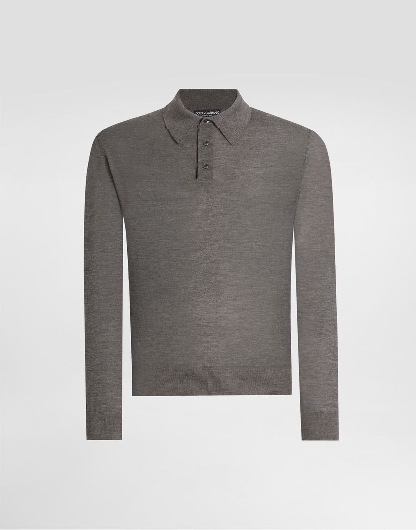 Поло тениска Dolce & Gabbana Dolce & Gabbana Cashmere Polo Shirt Сиво | GXZ25TJBW05N4032