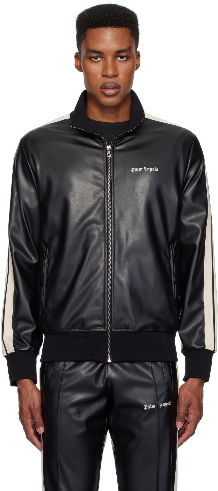 Яке Palm Angels Track Jacket With Logo Черно | PMBD058F24FAB0021003