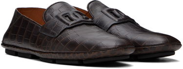Облекло Dolce & Gabbana Dolce&Gabbana Calfskin Driver Loafers Кафяво | A50583AA446, 3