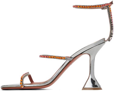Аксесоари Amina Muaddi Amina Muaddi Gilda Crystal-Embellished Heeled Sandals Металик | GILDA SANDAL CL MIRROR, 2