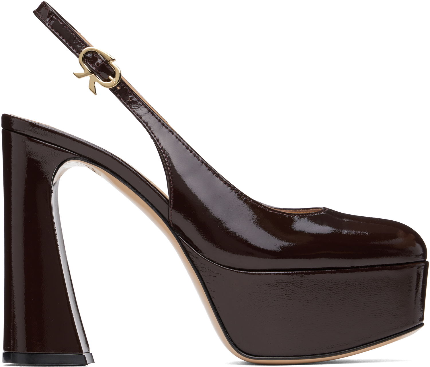 Кецове и обувки Gianvito Rossi Bessie Slingback Platform Heels Кафяво | G95569-70RIC-NUI, 0