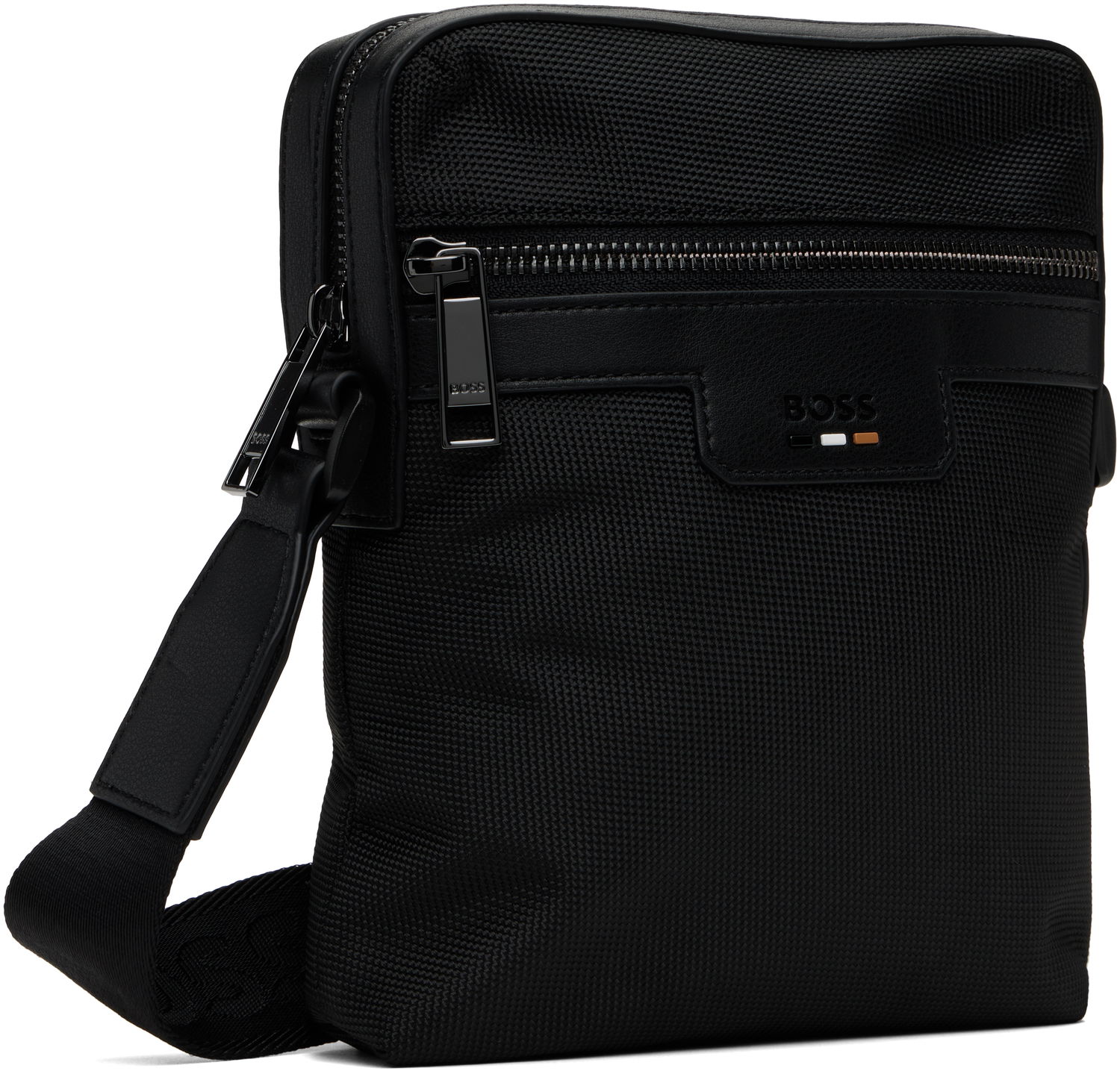 Чанта през рамо BOSS Embossed-Logo Bag Черно | 50536169, 1