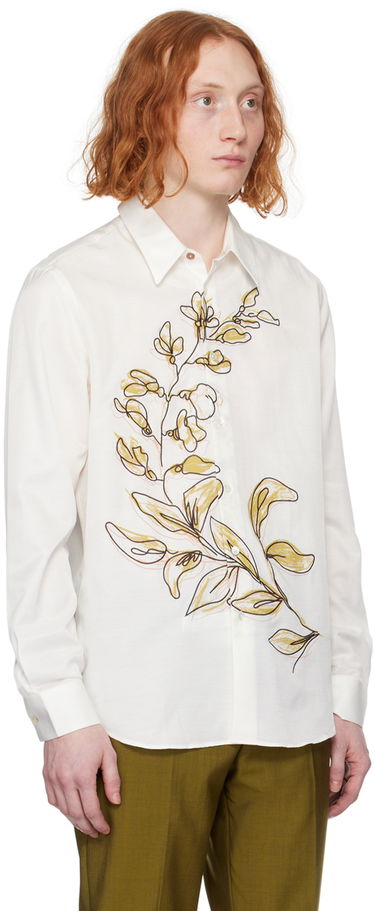 Риза Paul Smith Paul Smith Embroidered Shirt Бяло | M1R-700YE-M02263-04, 1