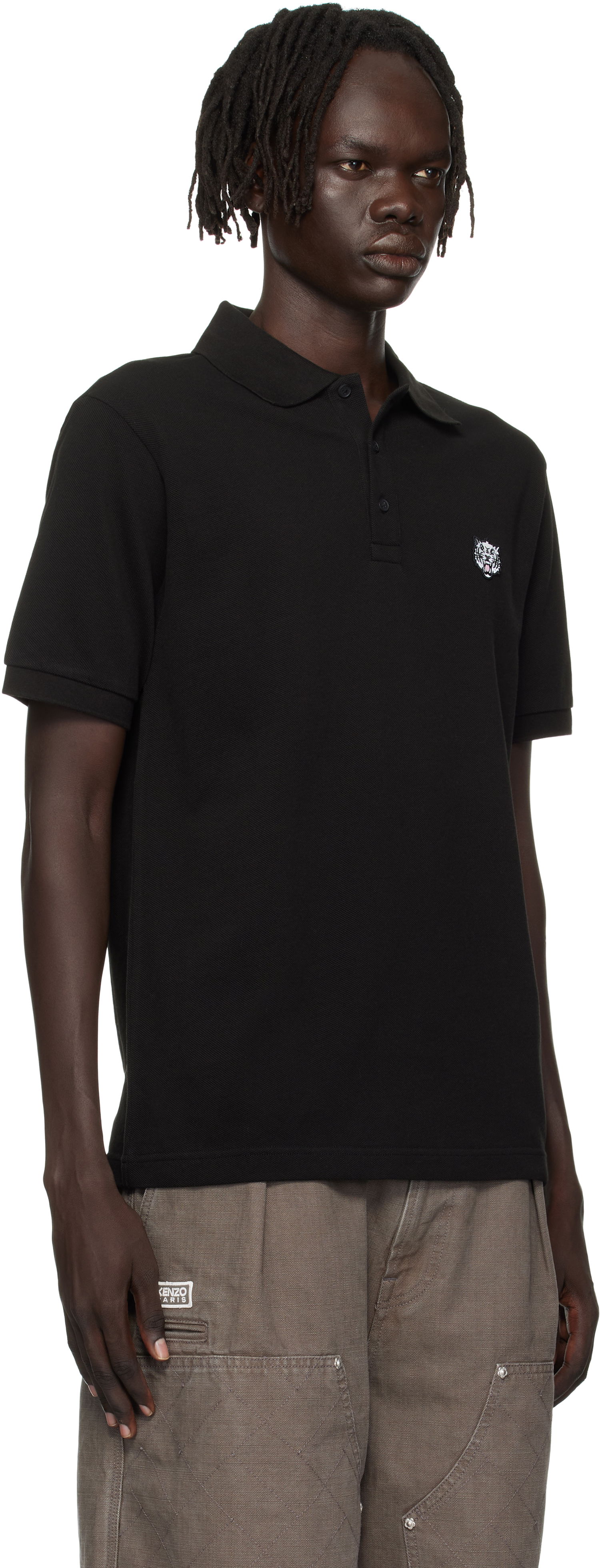 Поло тениска KENZO Kenzo Paris 'Happy Tiger' Slim Polo Черно | FF65PO1524PU, 1