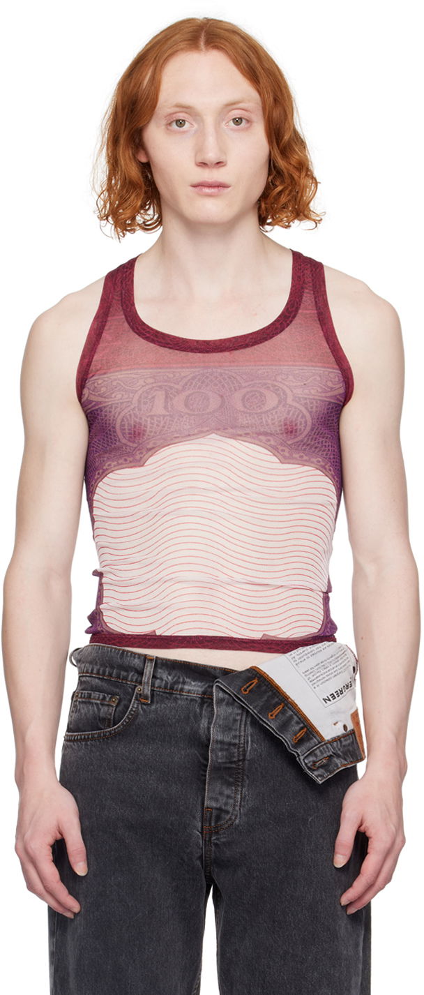 Потник Jean Paul Gaultier Sheer Tank Top Червено | 24/25-U-DB025-T515-300128, 0