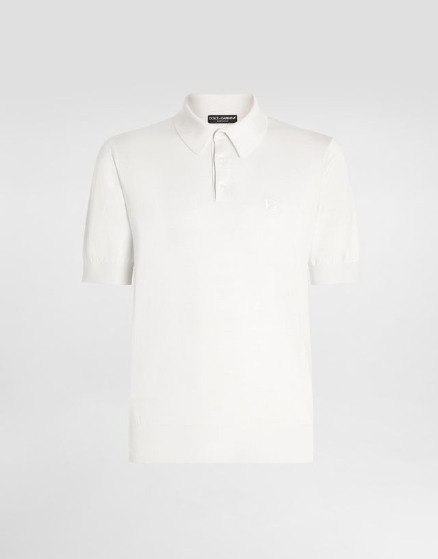 Dolce & Gabbana Silk Polo-Shirt With Logo Embroidery