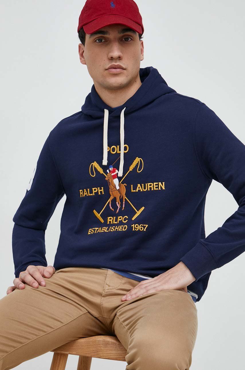 Суитчър Polo by Ralph Lauren Embroided Logo Hoodie Тъмно синьо | 710900617, 0