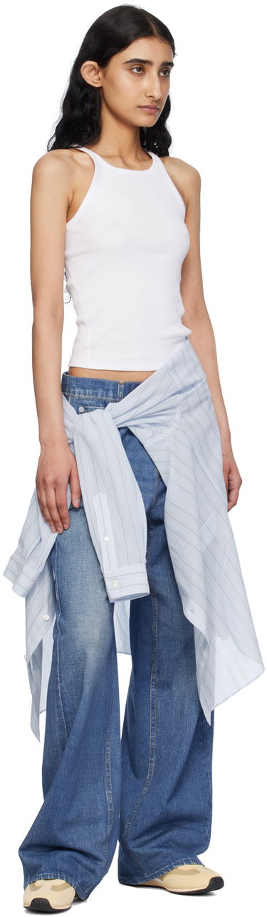 Потник rag & bone Essential Rib String Tank Top Бяло | WCC24PT020CA20, 3