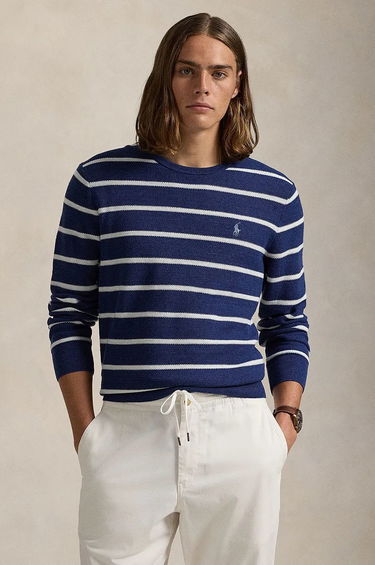 Пуловер Polo by Ralph Lauren Striped Cotton Blend Sweater Синьо | 710955764, 0