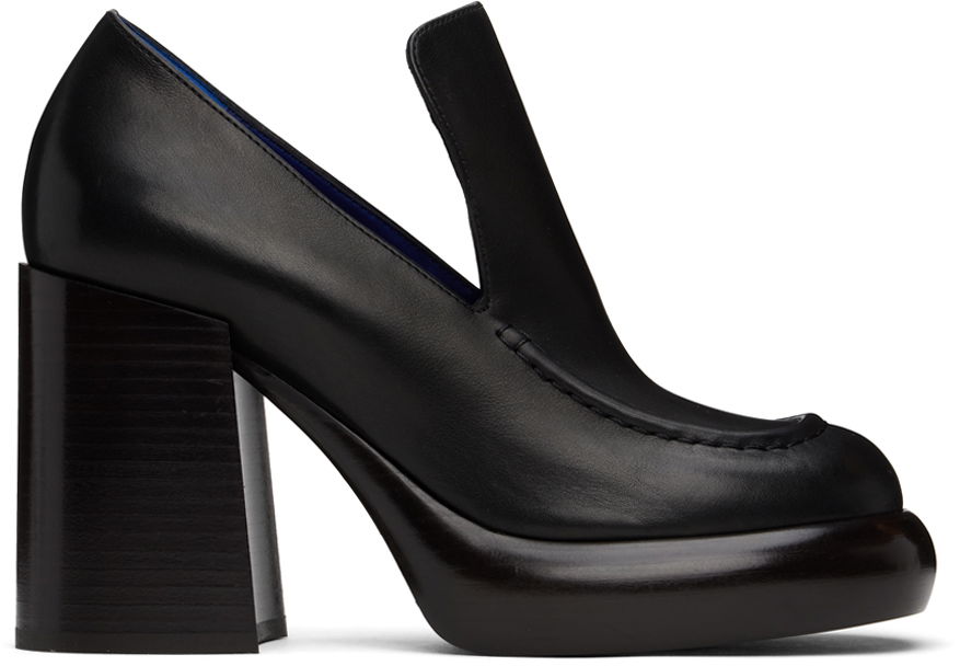 Кецове и обувки Burberry Leather Wedge Heels Черно | 8091974, 0