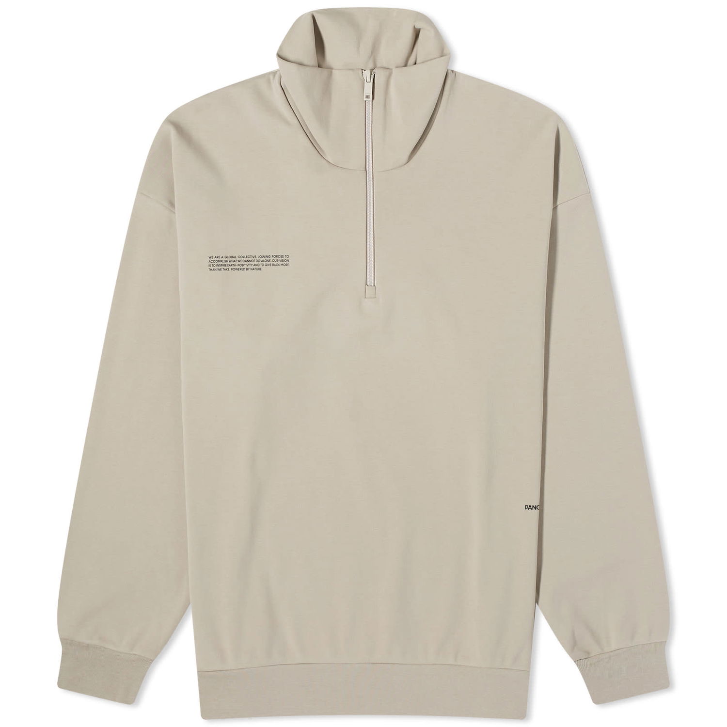 Пуловер PANGAIA Pangaia Double Jersey Half Zip Sweatshirt Бежово | 100017489270, 1