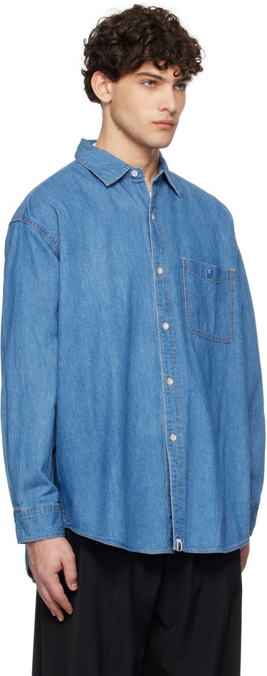 Риза BAPE Relaxed Fit Denim Shirt Синьо | 001SHK221003F, 1