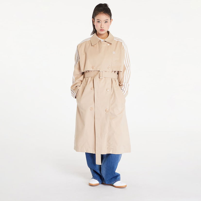 Тренчкот adidas Originals Trench Coat Twill Magic Beige W Бежово | IZ0382