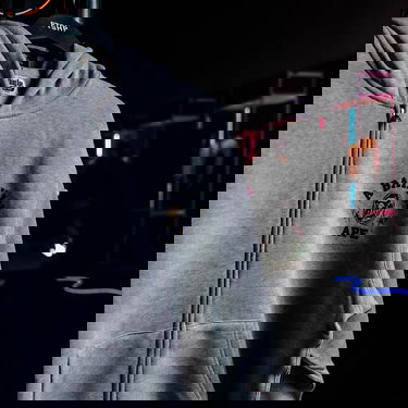 Суитчър BAPE BAPE® x FOOTSHOP - Zip-Up Hoodie UNISEX Gray Сиво | 001ZPL721312MGRY, 13