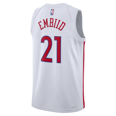 Фланелка Nike NBA Dri-FIT Joel Embiid Philadelphia 76ers City Edition 2022 Swingman Jersey Бяло | DO9606-101, 3