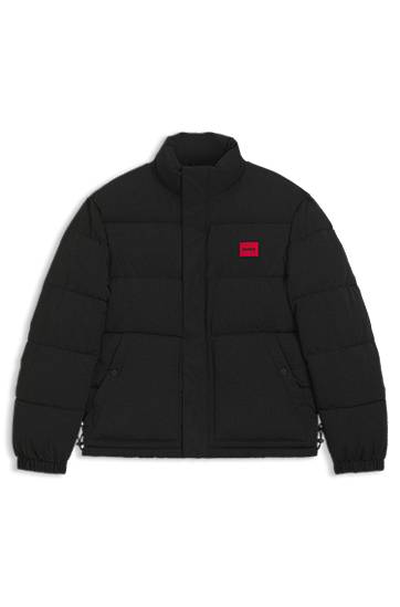Water-repellent Padded Puffer Jacket with Logo Patch