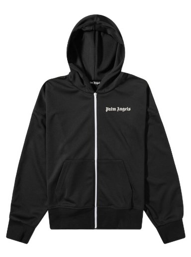 Суитчър Palm Angels Logo Full-Zip Hoodie Черно | PMBD051S23FAB0011003