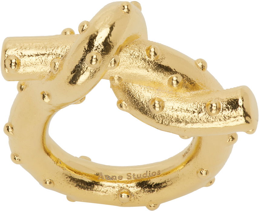 Бижута Acne Studios Gold Axelia Ring Бяло | C50267-, 0