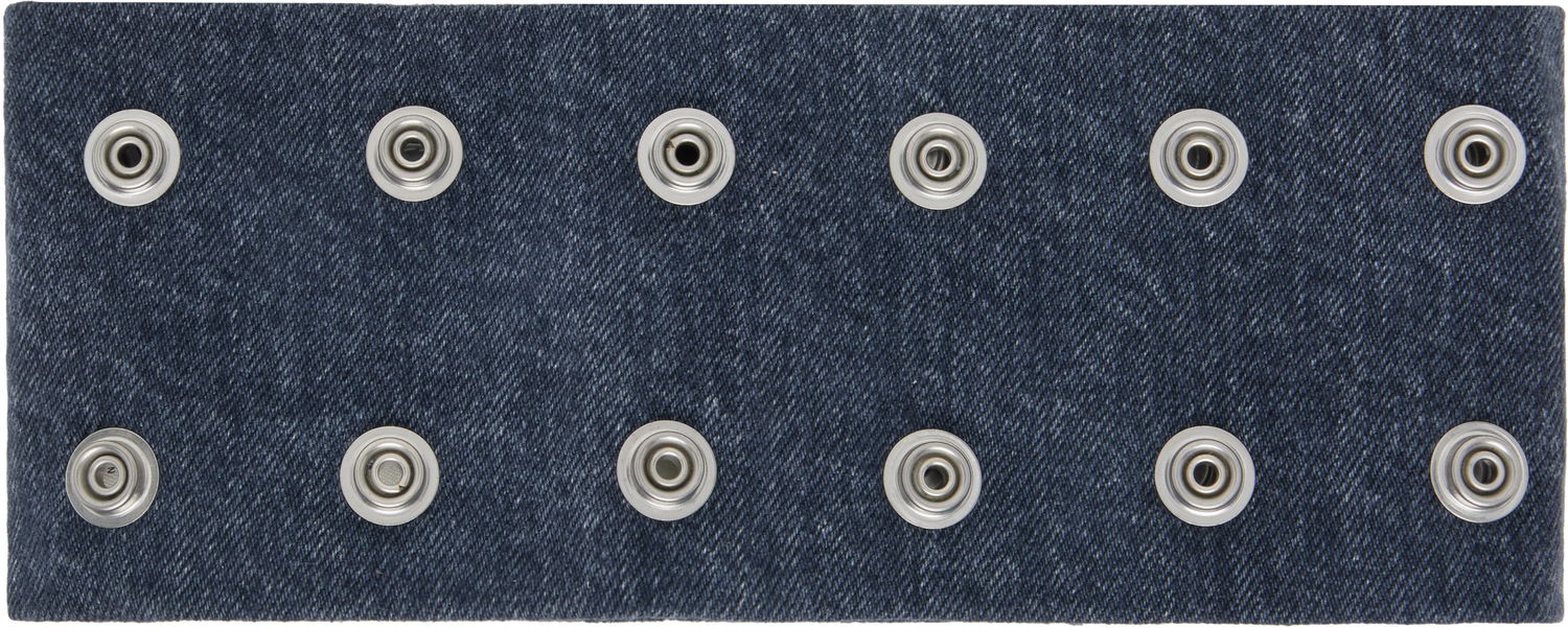 Колие Rick Owens DRKSHDW Concordians Strobe Denim Snap Button Neck Band Choker Тъмно синьо | DA02E7475 DGY, 0