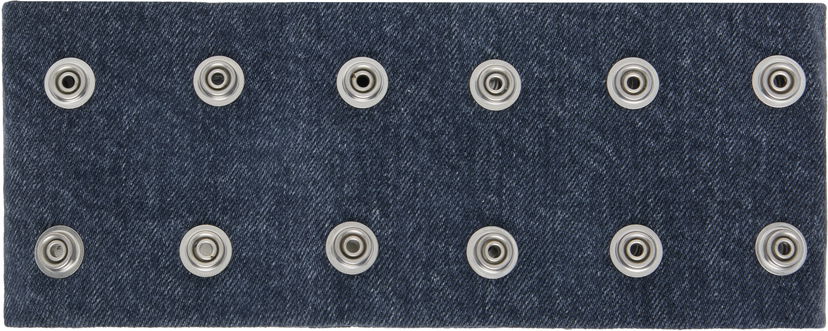 Колие Rick Owens DRKSHDW Concordians Strobe Denim Snap Button Neck Band Choker Тъмно синьо | DA02E7475 DGY