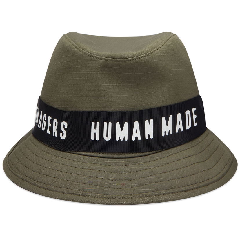 Шапка Human Made Rip-Stop Hat With Logo Print Зелено | HM26GD015-OD