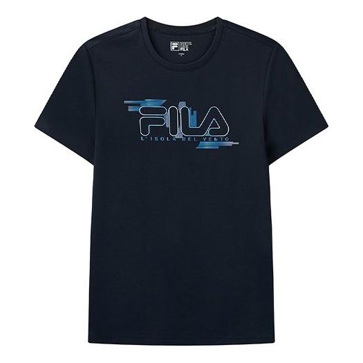 Тениска FILA Loose Knit Graphic Short Sleeve T-Shirt Тъмно синьо | F11M122102F-NV