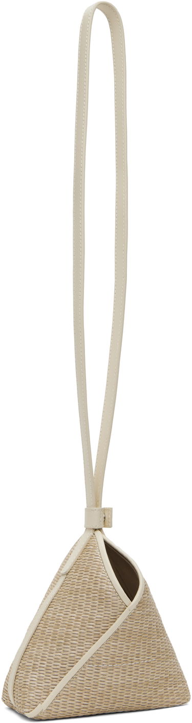 Дамска чанта Maison Margiela MM6 Maison Margiela Small Raffia Triangle Shoulder Bag Бежово | SB5ZI0013 P7256, 2