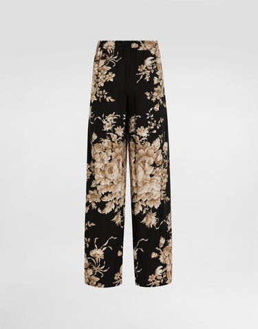 Панталони Dolce & Gabbana Dolce & Gabbana Rose-print Silk Vanity Pants Многоцветен | FTC12TFSA7YHN4OX, 1