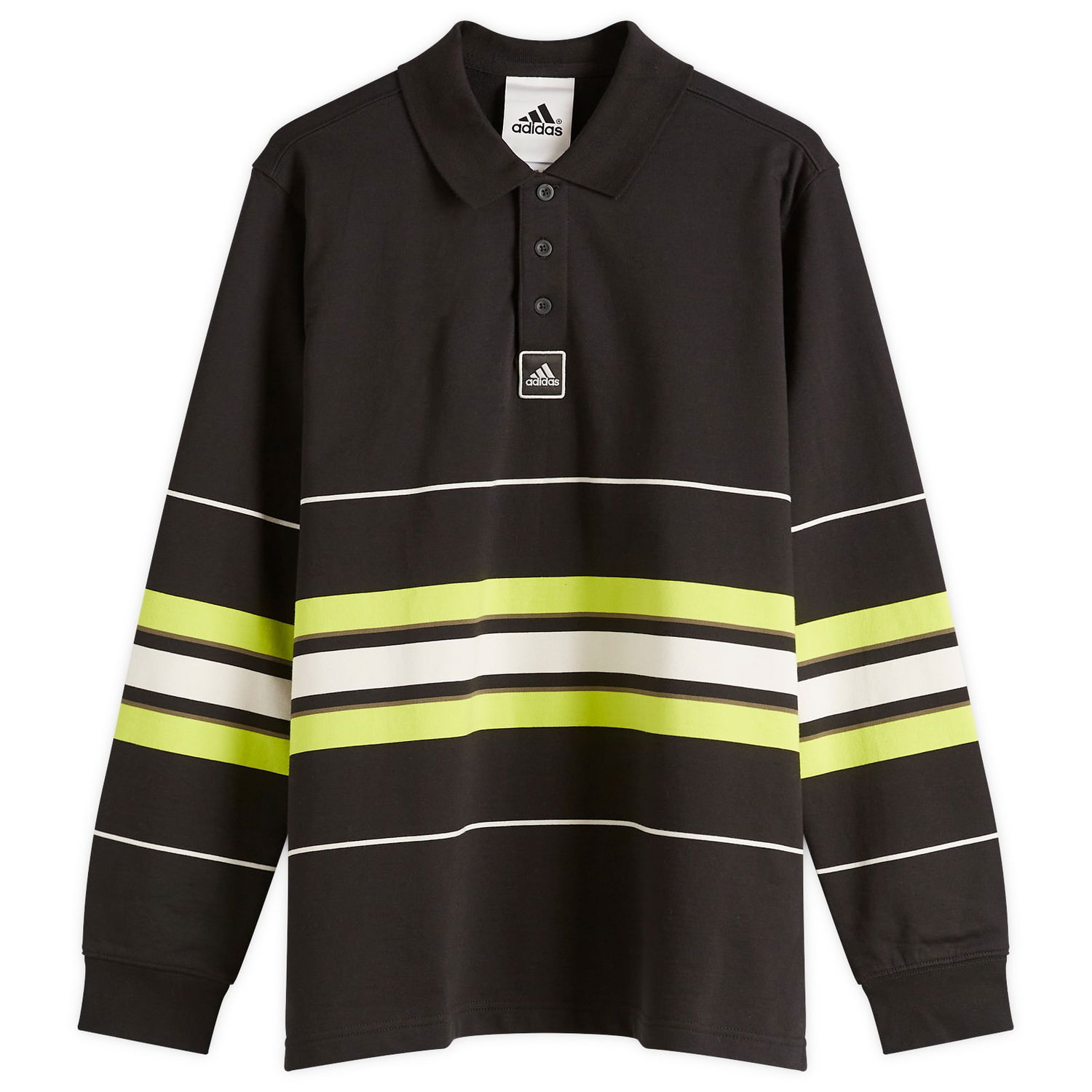 Поло тениска adidas Originals Striped Long Sleeve Polo Черно | JD5391, 0