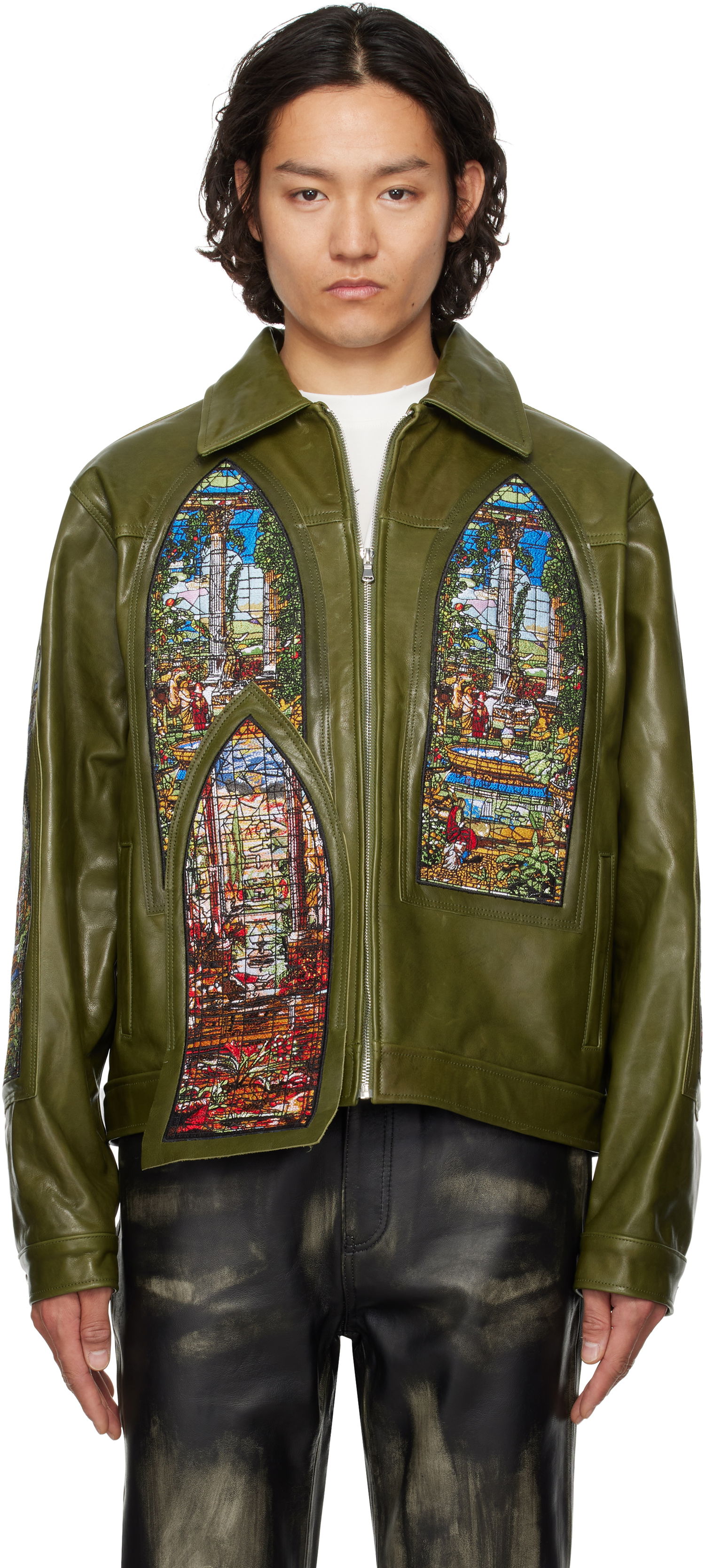 Яке Who Decides War Who Decides War Eden Leather Jacket Зелено | 1131250011SS25, 0