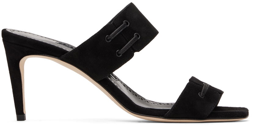 Аксесоари Manolo Blahnik Manolo Blahnik Nebre Suede Heeled Mules Черно | 223-1354
