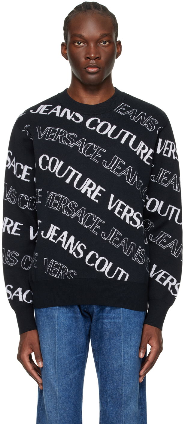 Пуловер Versace Wave Sweater Черно | E76GAFM50_ECMN35, 0