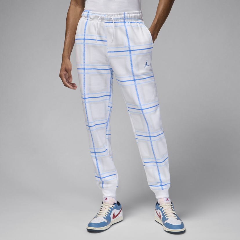 Спортни панталони Jordan Essentials Fleece Plaid Joggers Бяло | FV7462-100